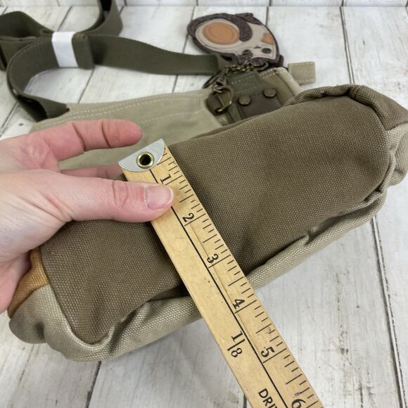 Chala Purse Sand Canvas Crossbody with Calico Cat Key Chain Change Purse NWT - Picture 13 of 13